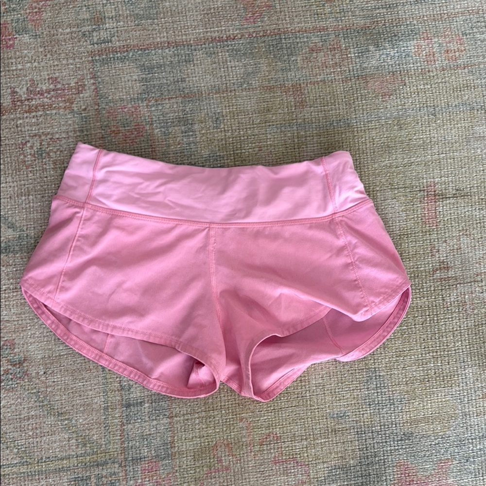 Pink lulu lemon speed up shorts